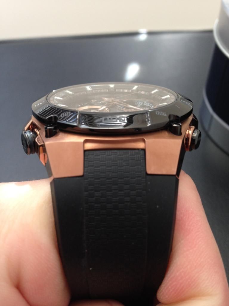 casio edifice rose gold black